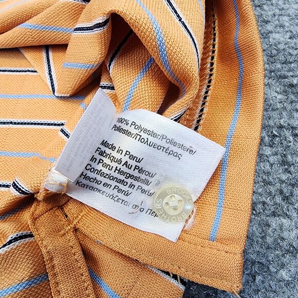 Brooks Brothers Shirt Mens XXL Orange Striped Polo Country Club ProSport Casual - Picture 16 of 16